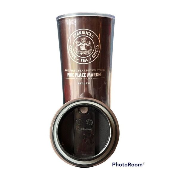 Starbucks Pike Place Market 16oz Tumbler Brown (Retired, 2007) - Picture 2 of 6